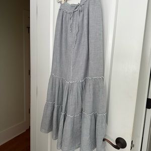 Ralph Lauren tiered black checked skirt